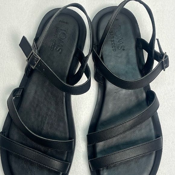 Toms Black Strappy Sandals - Picture 10 of 13